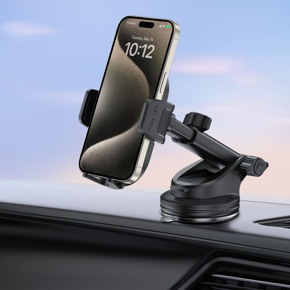 Tech-protect V8 univerzális műszerfalra és szellőzőre erősíthető autós telefontartó fekete-1