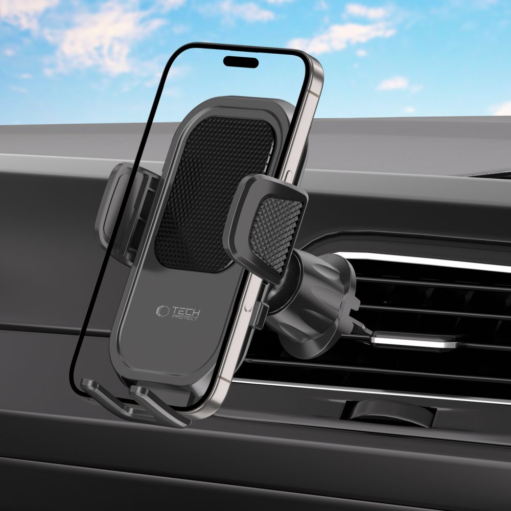 Tech-protect V8 Univerzális CD és szellőzőre autós telefontartó fekete-2