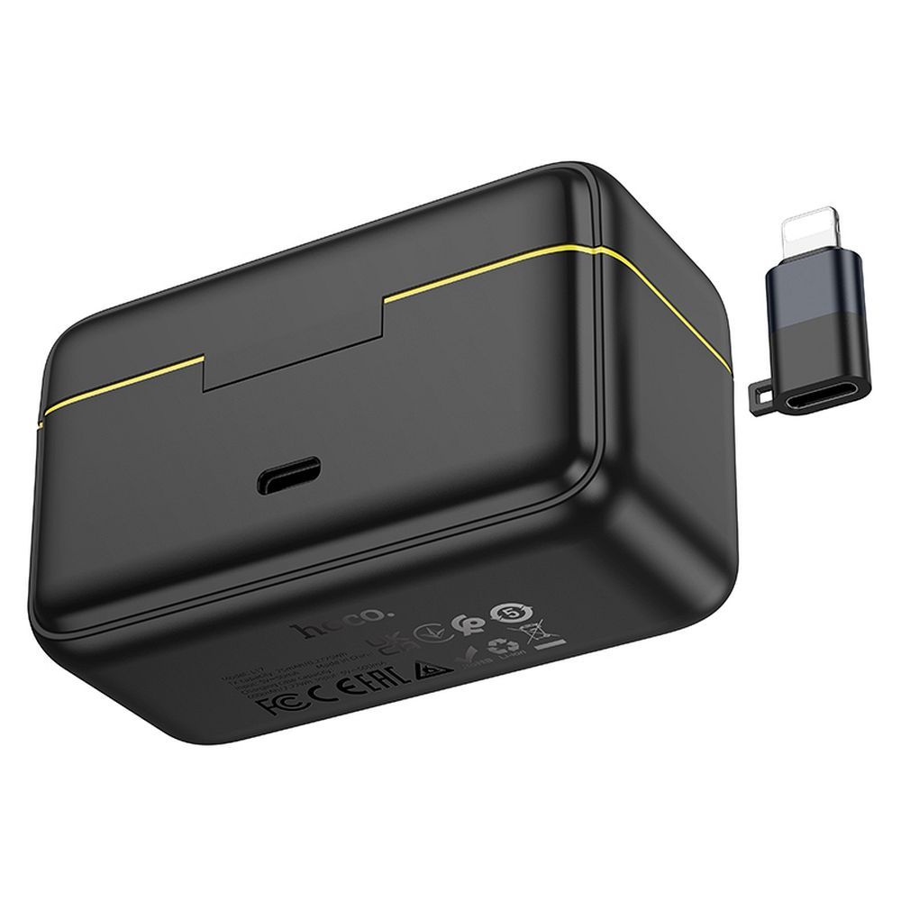 HOCO vezeték nélküli lavalier mikrofon Lightning / Type C (2 db a készletben) L17 fekete-8