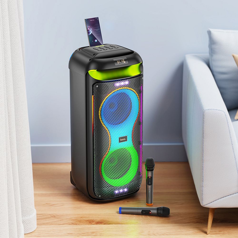 HOCO Bluetooth hangszóró + 2 x vezeték nélküli mikrofon HA13 Max fekete-3