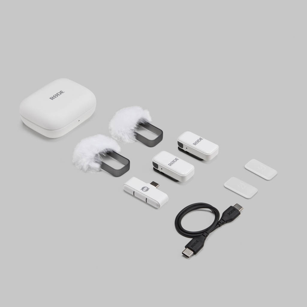 Rode Wireless Micro-C ultra kompakt két csatornás vezeték nélküli mikrorofonrendszer USB-C csatlakozóval, fehér-3