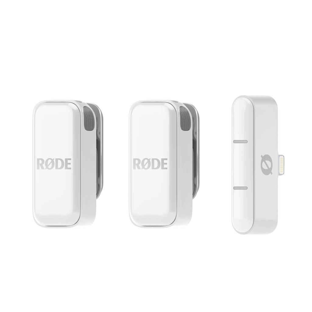 Rode Wireless Micro-L ultra kompakt két csatornás vezeték nélküli mikrorofonrendszer Lightning csatlakozós mobil eszközökhöz, fehér-4