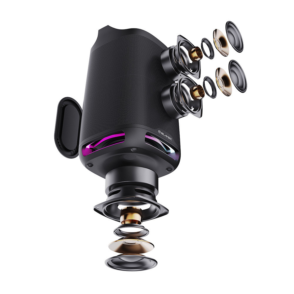 Blavec Hordozható Bluetooth Hangszóró TWS WS-01 Karaoke - 160W mikrofonnal (WS01-MB) fekete-3