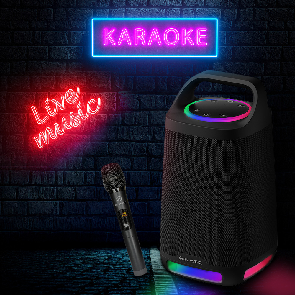 Blavec Hordozható Bluetooth Hangszóró TWS WS-01 Karaoke - 160W mikrofonnal (WS01-MB) fekete-5