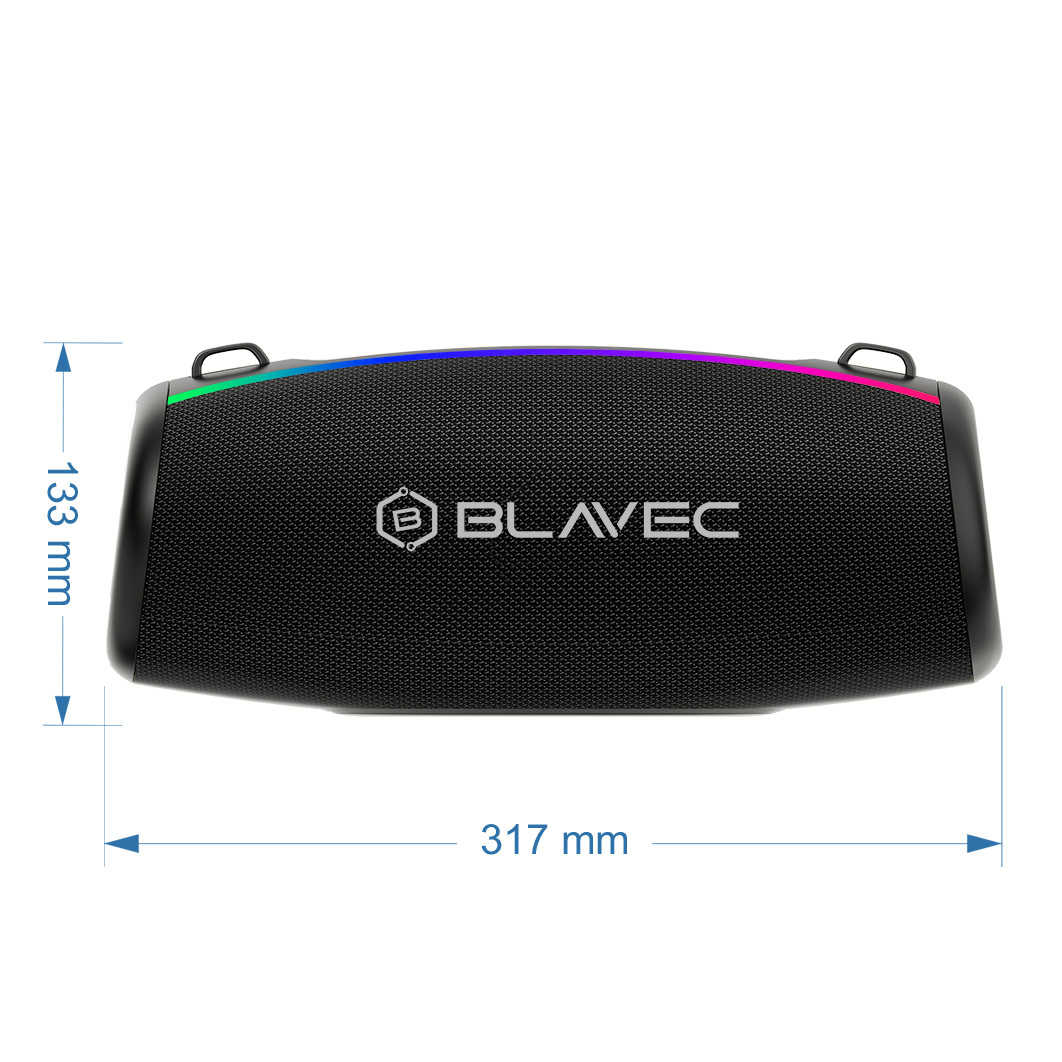 Blavec Hordozható Bluetooth Hangszóró TWS WS-02 Bassbox - 120W (WS02-B) fekete-3