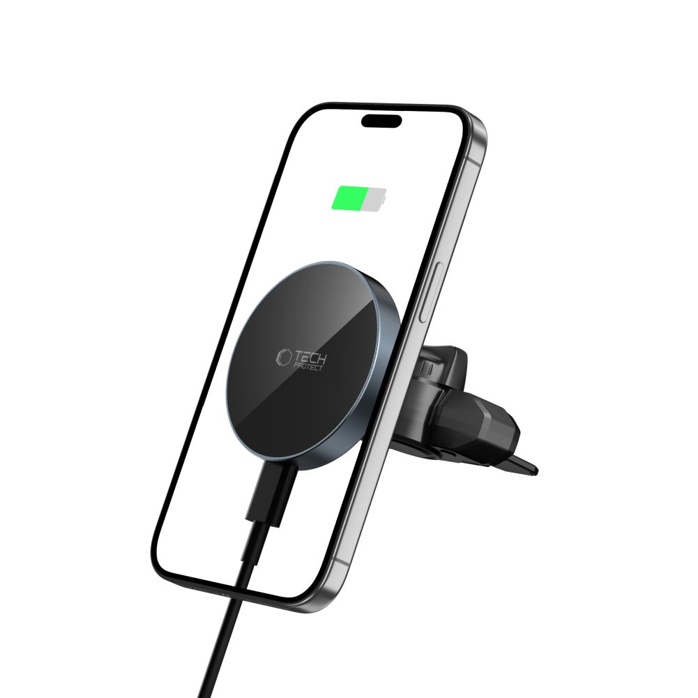 Tech-protect Mm15w-v5 Mágneses Magsafe Cd & Vent Autós Tartó Vezeték Nélküli Töltő 15w Fekete/fekete-7