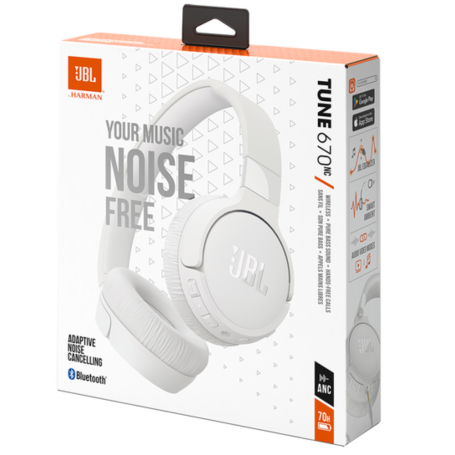 JBL Tune 670NC Bluetooth Fejhallgató Fehér EU (JBL-T670-WHT)-3