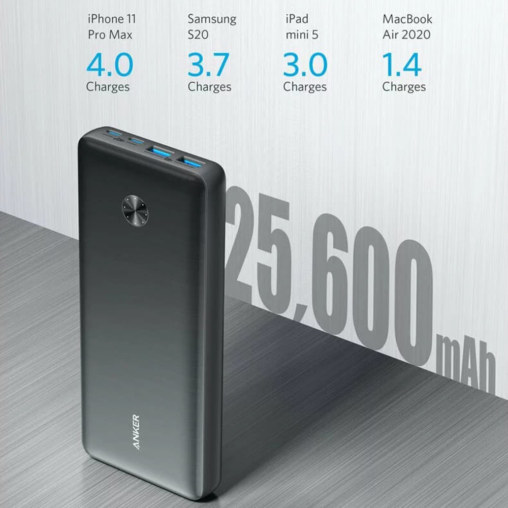  Anker - Power Bank PowerCore III Elite (A1291H11) - 2x Type-C, 2x USB, 25600mAh, 87W - Fekete-1