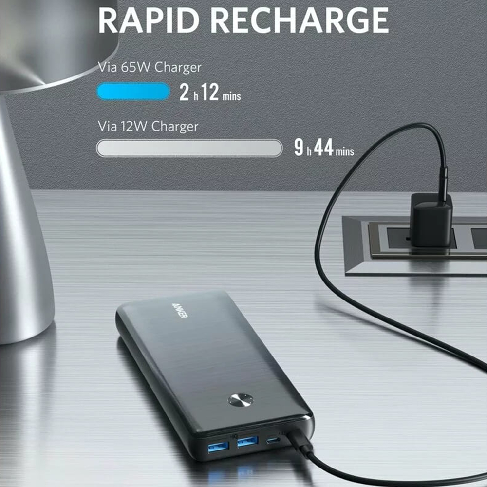  Anker - Power Bank PowerCore III Elite (A1291H11) - 2x Type-C, 2x USB, 25600mAh, 87W - Fekete-2