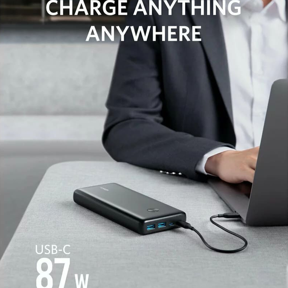  Anker - Power Bank PowerCore III Elite (A1291H11) - 2x Type-C, 2x USB, 25600mAh, 87W - Fekete-3
