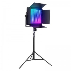 Neewer RGB1200 LED videólámpa 60W 2500-8500K + állványok + barndoors szett