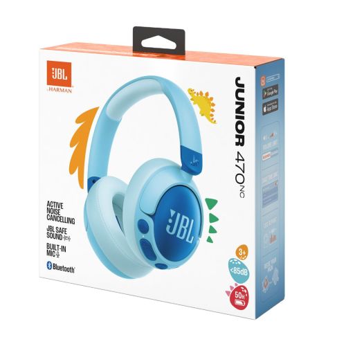 JBL JR470NC Bluetooth Vezeték nélküli On-Ear Fejhallgatók Gyerekeknek Kék EU-1
