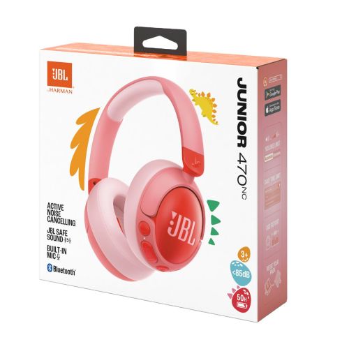 JBL JR470NC Bluetooth vezeték nélküli on-ear fejhallgató gyerekeknek rózsaszín EU-1