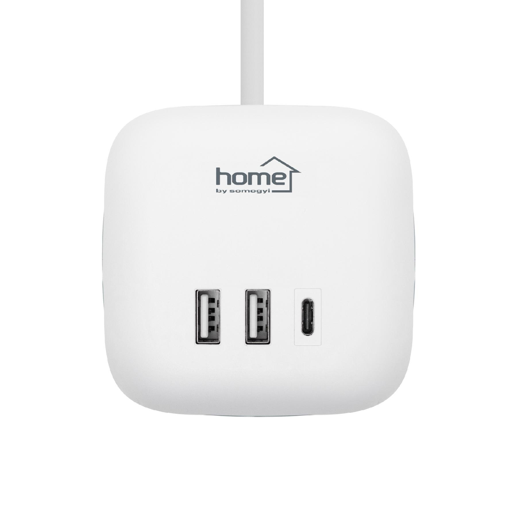 Home CUBE2 kocka elosztó, max. 3680 W, USB töltő, 3 aljzat gyermekvédelemmel, 1,5 m hosszú vezeték-2