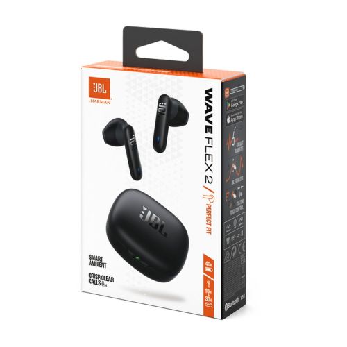 JBL Wave Flex 2 TWS Bluetooth vezeték nélküli fülhallgató fekete EU-1