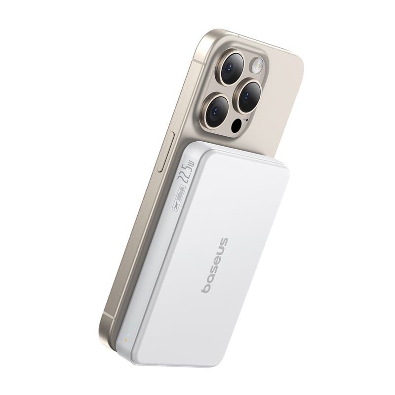 Baseus Airpow2 Qi2 mágneses powerbank 10000mAh 22.5W (fehér) magsafe-5