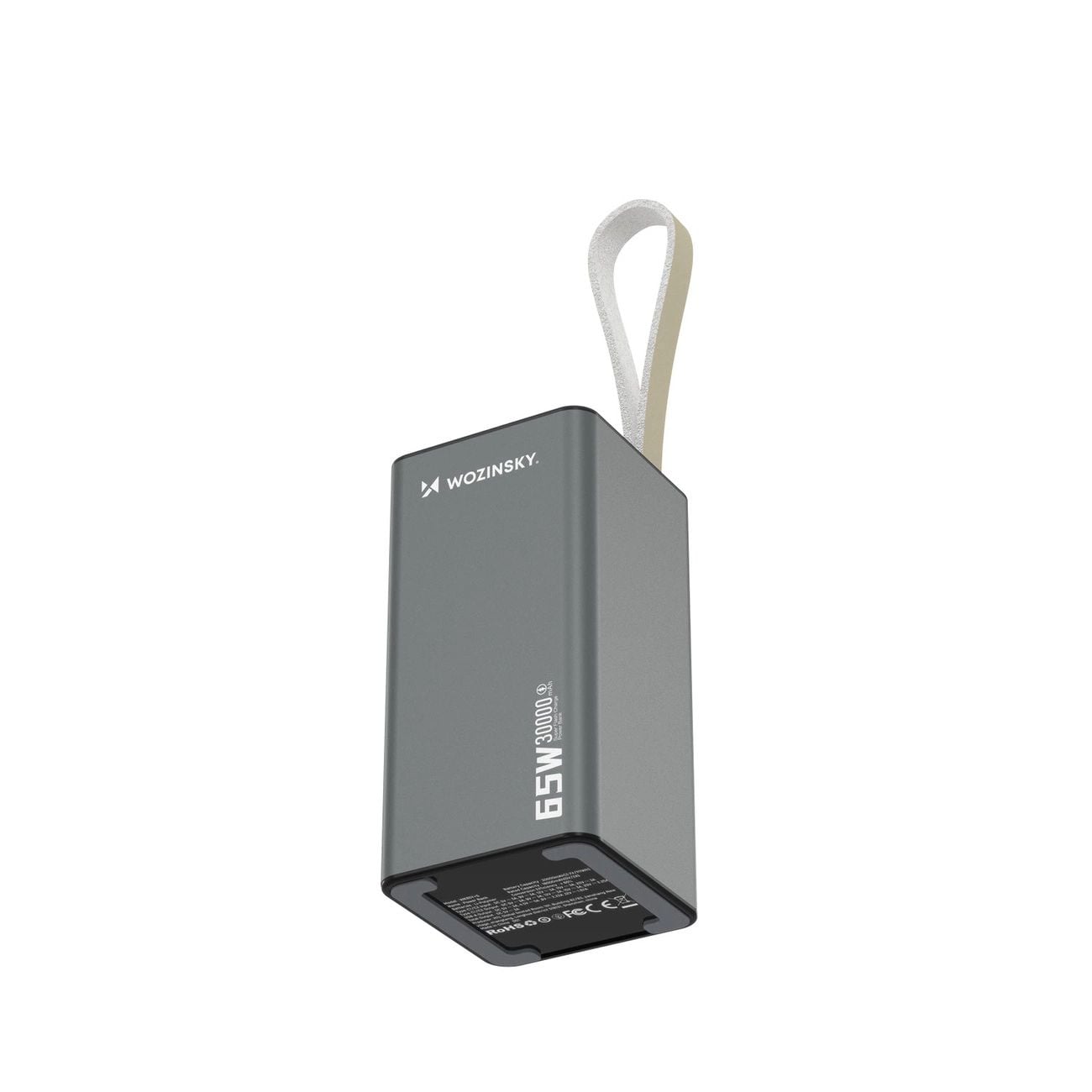 30000mAh Powerbank Wozinsky K65+ 65W 2x USB-C, 1x USB-A 65W- szürke-3