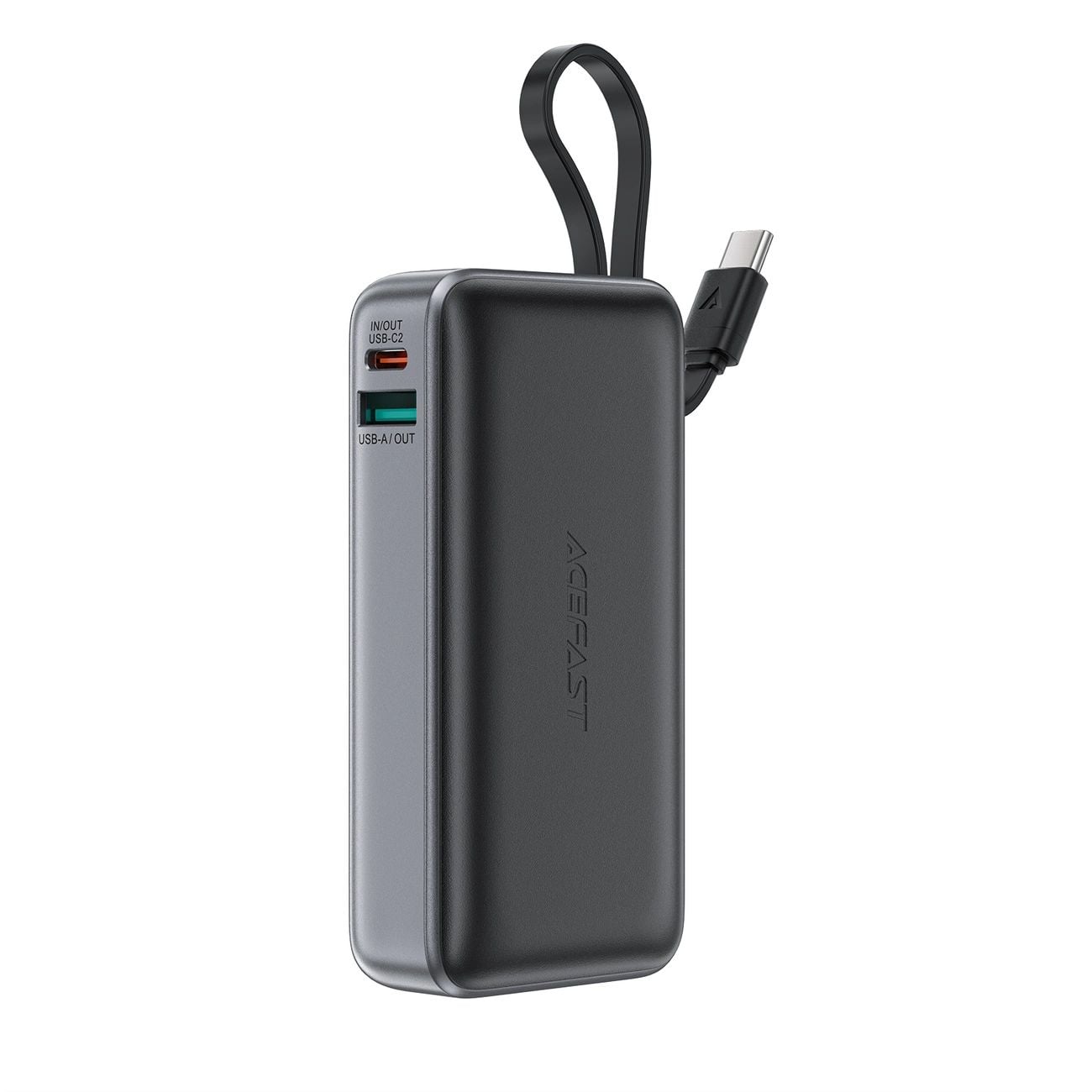 Acefast M7-10000 PD30W Powerbank beépített kábellel - Fekete-0
