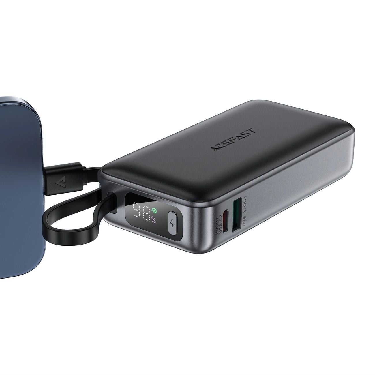 Acefast M7-10000 PD30W Powerbank beépített kábellel - Fekete-3