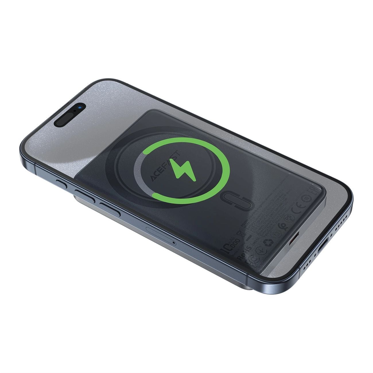 Powerbank Acefast M12-10000 PD20W ultra-vékony, MagSafe kompatibilis - fekete-1