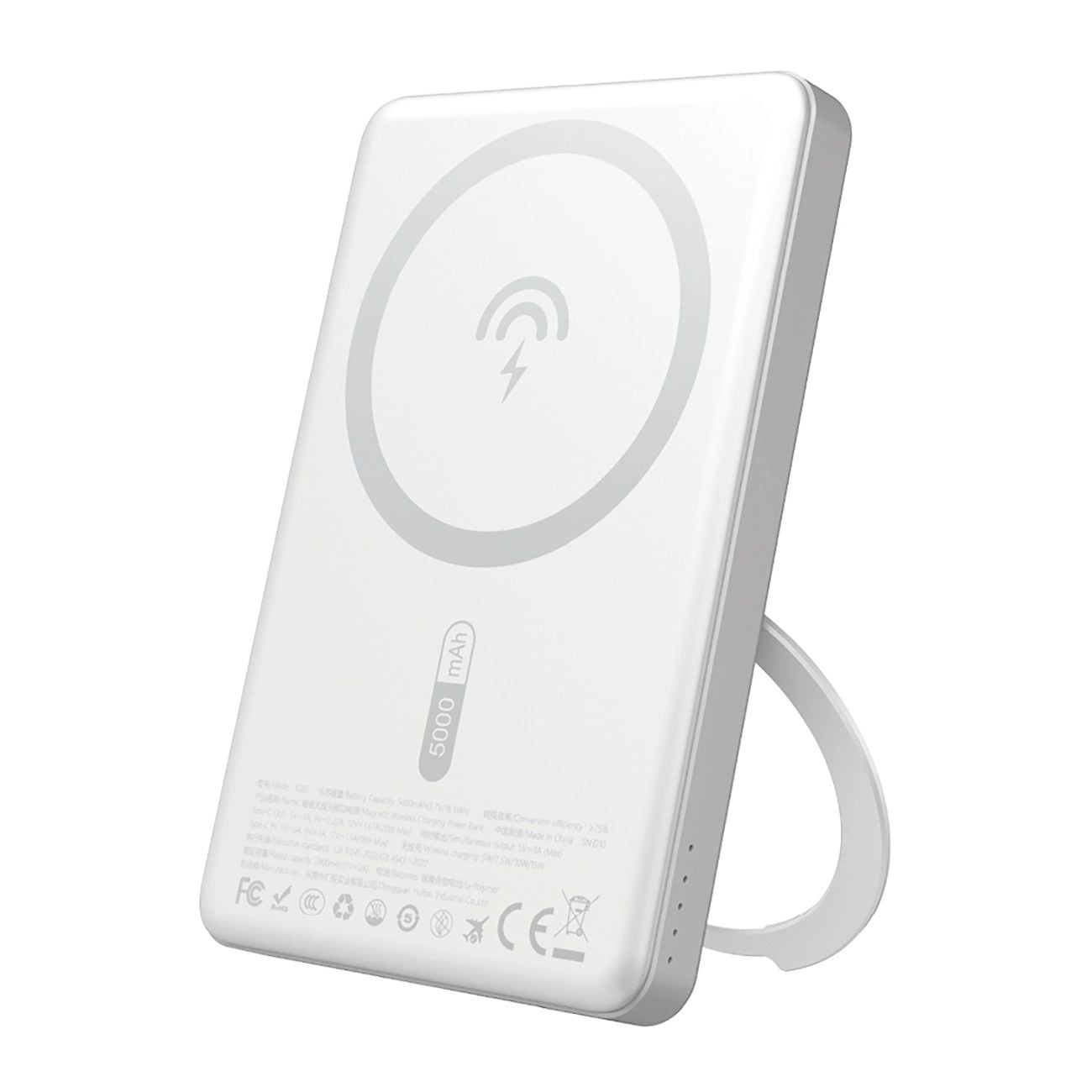 Dudao K28S 20W PD 5000mAh Powerbank MagSafe és állvánnyal - Ezüst-0