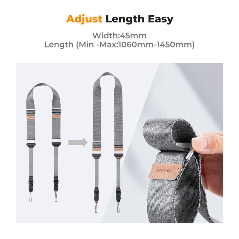 K&F Concept Duraflex Prémium nyakpánt (szürke)-1