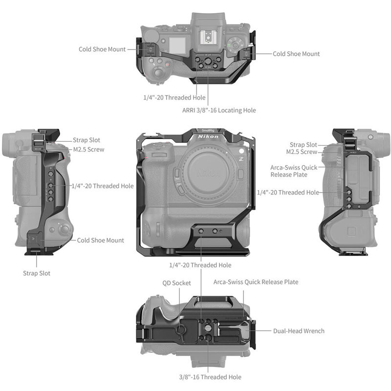 Smallrig 4524 Cage For Nikon Z 6III With MB-N14 Vertical Grip-3