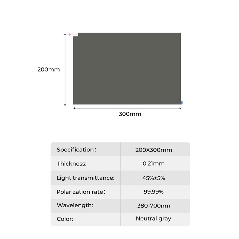 K&F Concept Polarized Film 300*200mm + Film Scraper, Two Bags Of Dry And Wet Cloth Alcohol Bags-3