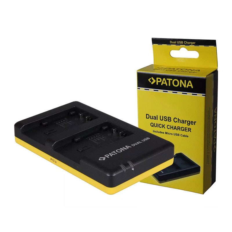 Patona Panasonic VW-VBT190 VBT-380 HC-V757 Dual-töltő, Micro USB-0