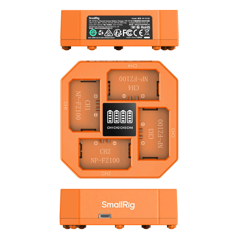 Smallrig 4839 NP-FZ100 4-Channel Camera Battery Charger-3