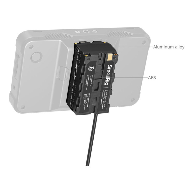 Smallrig 4884 D-Tap to Dual-Sided NP-F Dummy Battery Power Cable-4