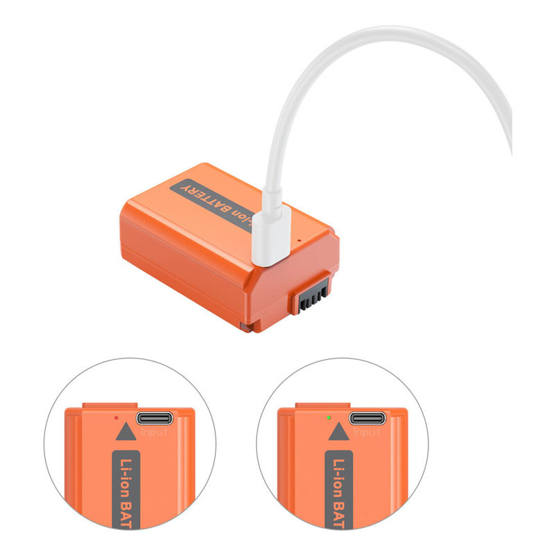 Smallrig 4965 NP-FW50 USB-C Rechargeable Camera Battery Orange-4