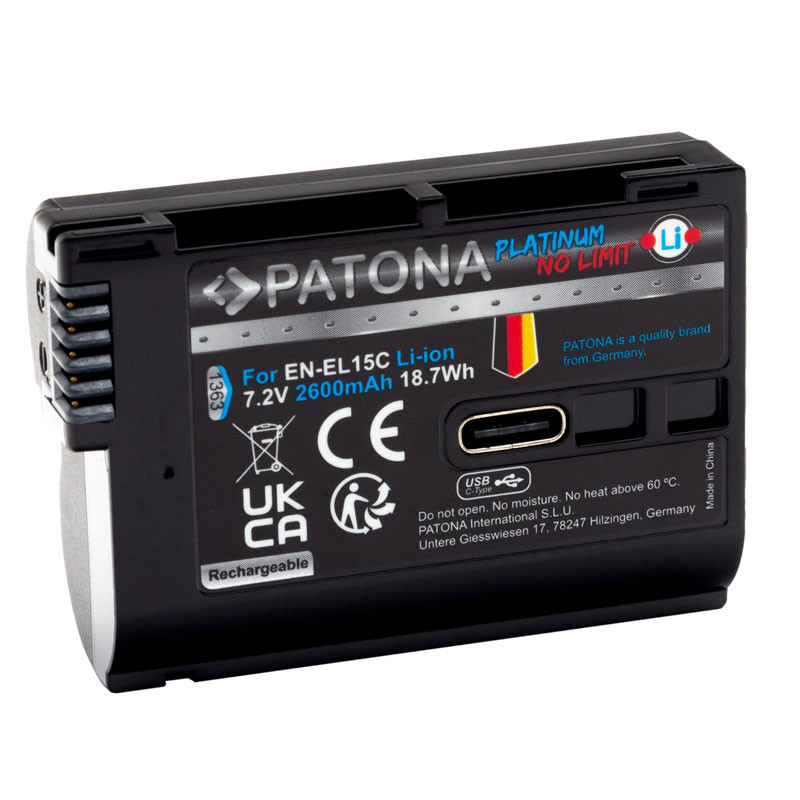 Patona Platinum Nikon EN-EL15, EN-EL15B, EN-EL15C akkumulátor USB-C bemenettel-1