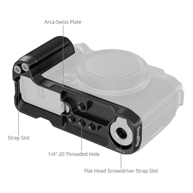 Smallrig 4876 L-Shape Mount Plate With Silicone Handle For Fujifilm X-M5 Black-1