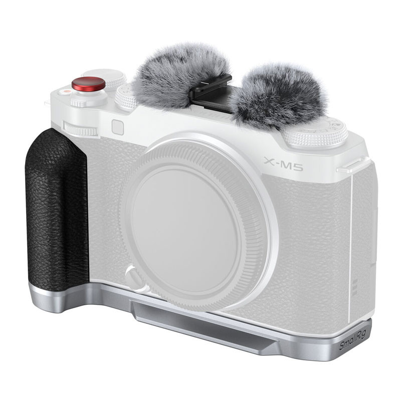 Smallrig 4875 L-Shape Mount Plate With Silicone Handle For Fujifilm X-M5 Silver-0