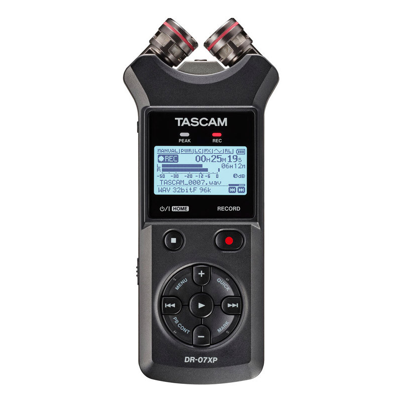 Tascam DR-07XP, hordozható, 2 csatornás, sztereó hangrögzítő-0