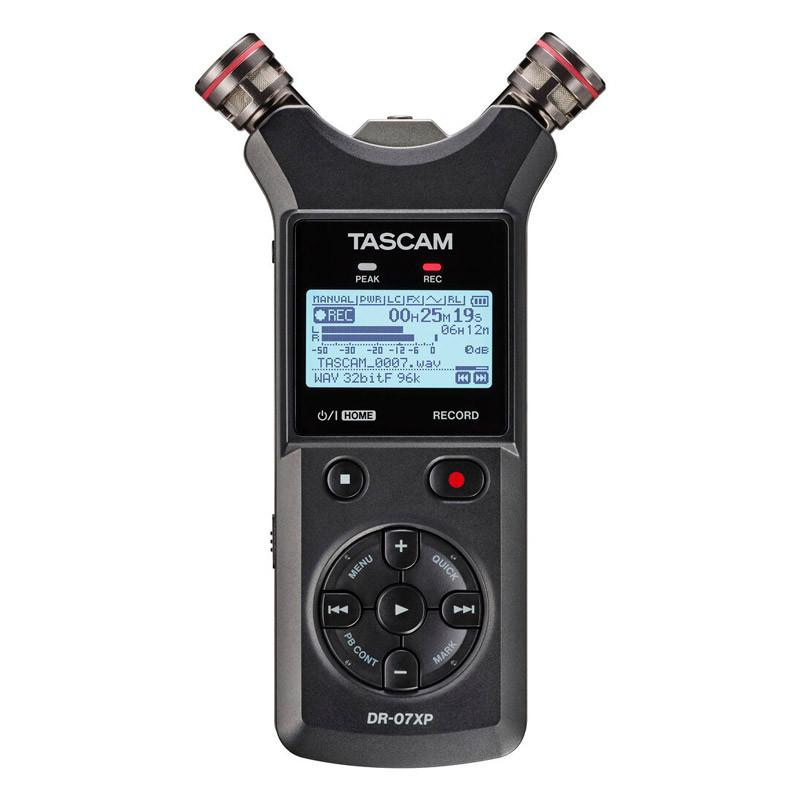 Tascam DR-07XP, hordozható, 2 csatornás, sztereó hangrögzítő-1