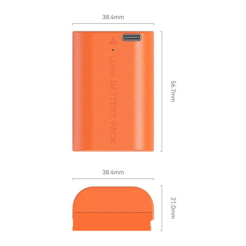 Smallrig 4968 LP-E6NH USB-C Rechargeable Camera Battery Orange-5