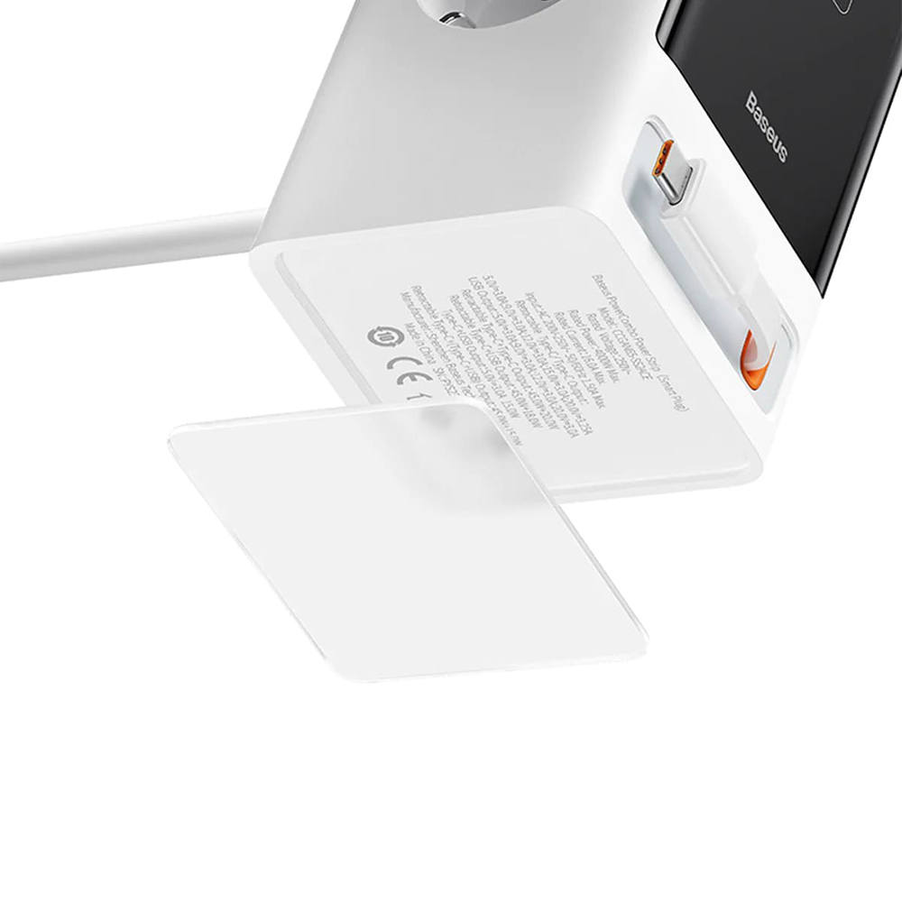  Baseus - Hosszabbító PowerCombo (PSLR000602) - USB, 2xType-C, Schuko, 65W - Fehér-4
