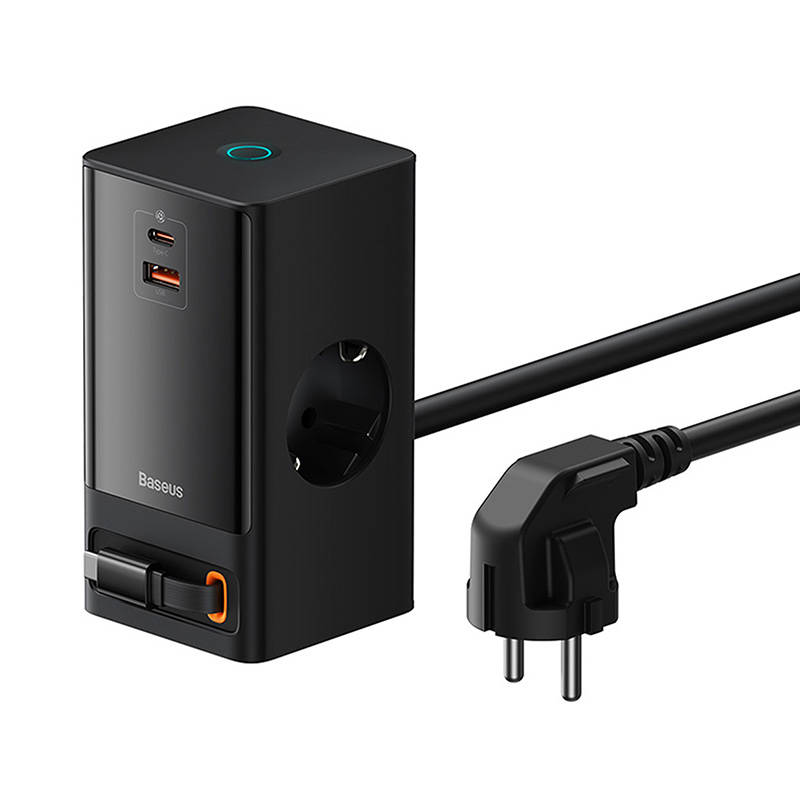 Baseus - PowerCombo hosszabbító (PSLR000301) - USB, 2xType-C, Schuko, 65W - Fekete-1