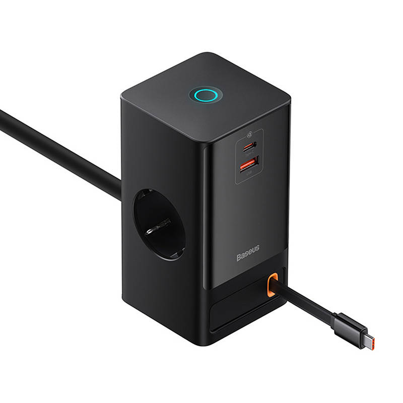  Baseus - PowerCombo hosszabbító (PSLR000301) - USB, 2xType-C, Schuko, 65W - Fekete-3