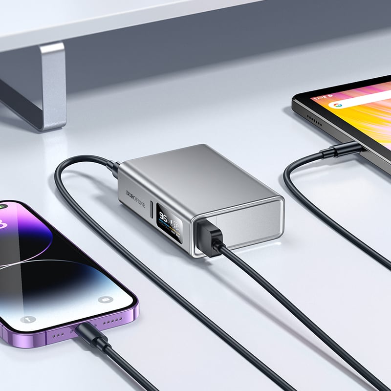 Borofone Power Bank 10000mAh BJ72 Energy - USB + Type C - QC 3.0 PD 20W szürke-7