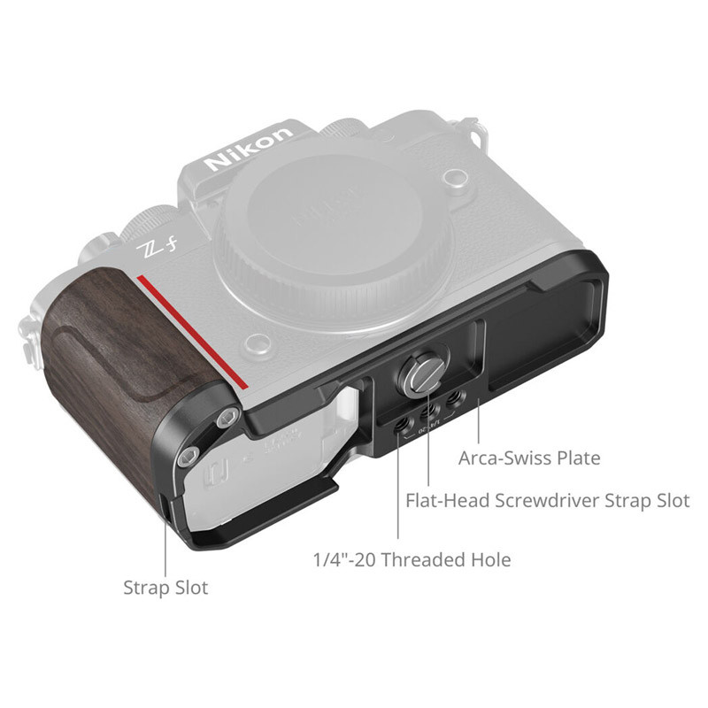 Smallrig 4801 L-Shape Mount Plate With Wooden Handle for Nikon Z F-3