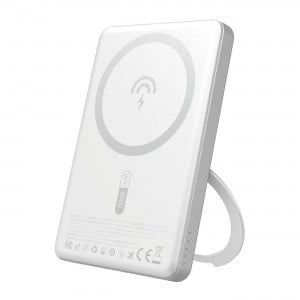 Dudao K28S 20W PD 5000mAh Powerbank MagSafe és állvánnyal - Ezüst