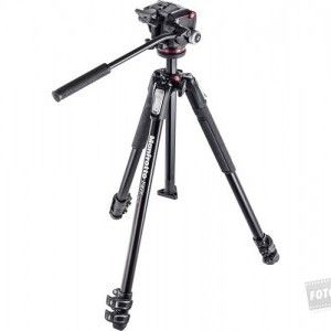 Manfrotto MK190X3-2W fekete alumínium állvány FLUID-os fejjel