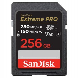 SanDisk 256GB SDXC Extreme Pro 280/150MB/s UHS-II C10 V60