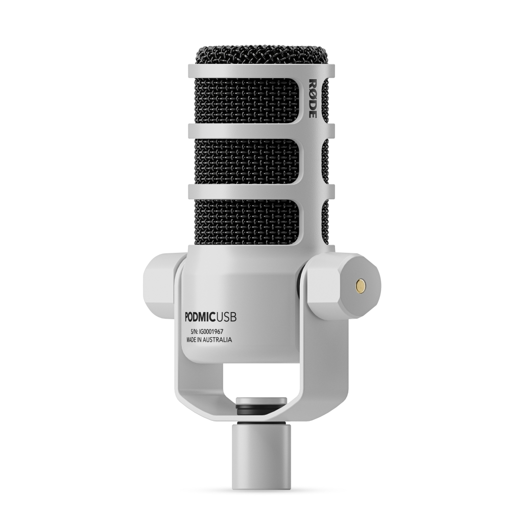 RODE PodMic USB-W broadcast minőségű dinamikus podcast és produkciós mikrofon XLR és USB-C csatlakozóval, fehér-2