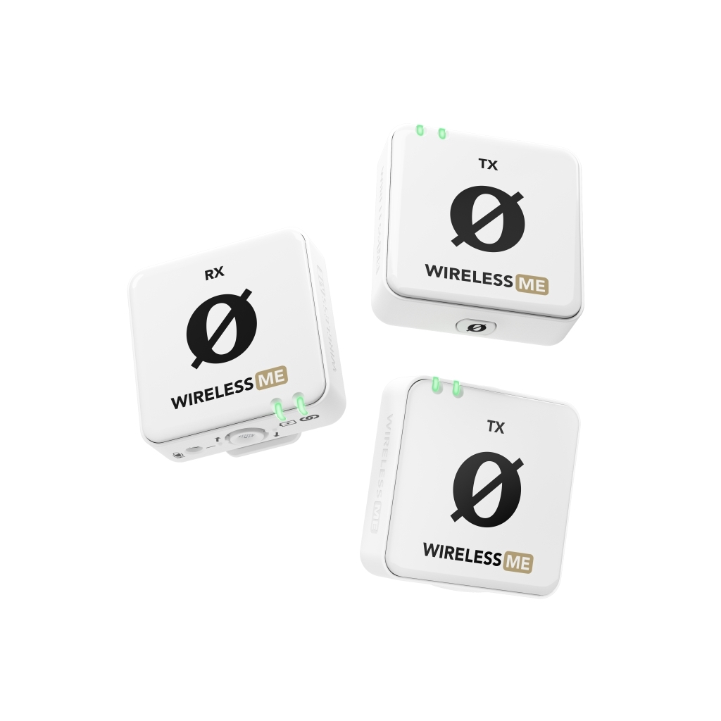 RODE Wireless ME Dual-W ultra kompakt digitális vezeték nélküli mikrofon rendszer két adóval, adókba és vevőbe épített mikrofonnal, fehér-2