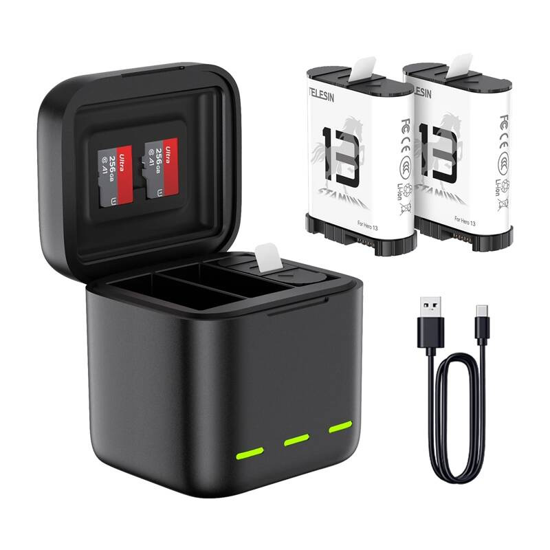 Háromcsatornás akkumulátortöltő GoPro Hero 13 Black Telesin (S0-BCG-10-TGP)-0