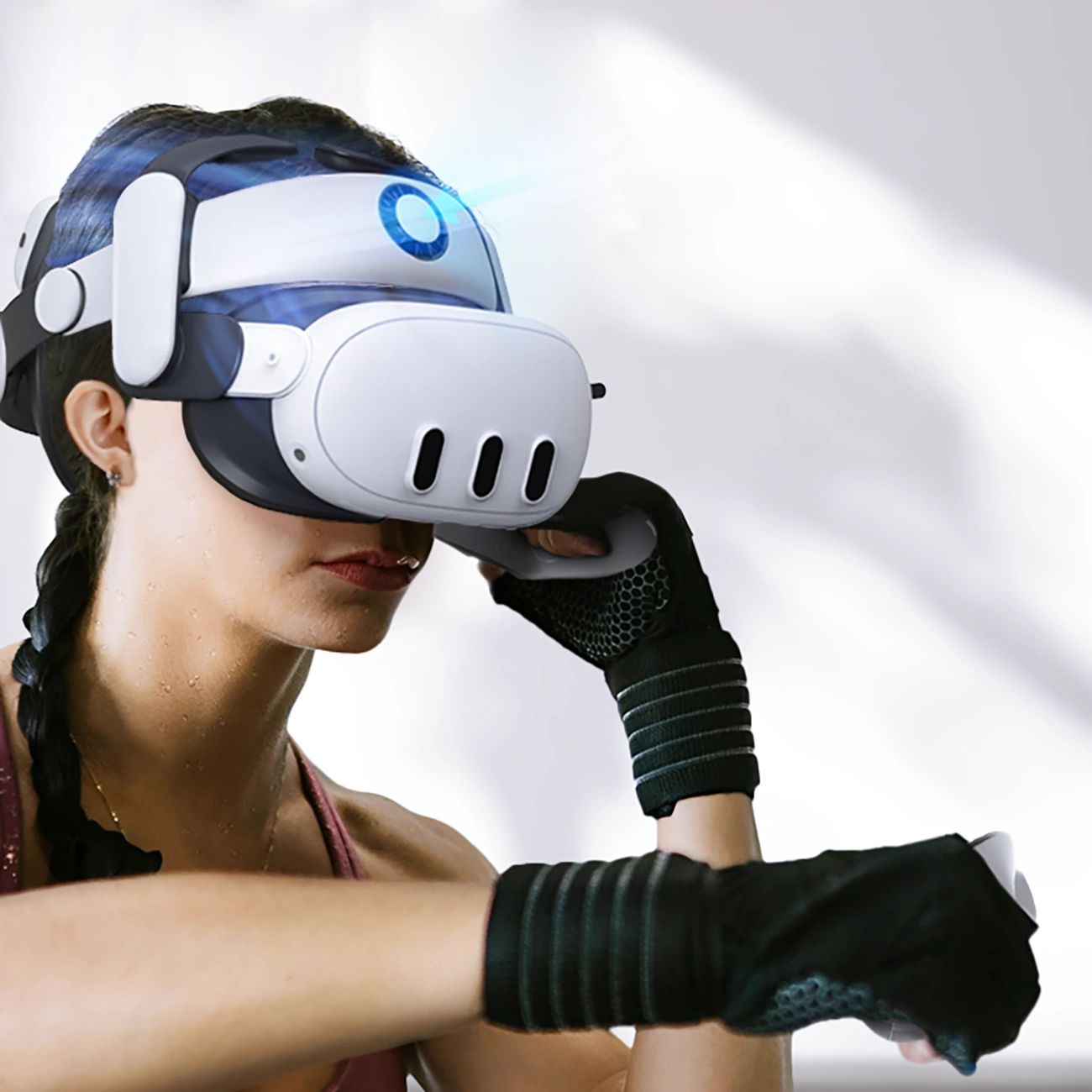 BoboVR S3 Pro tehermentesítő pánt Meta Quest 3 VR szemüveghez + B100 külső akkumulátor - fehér és fekete-12